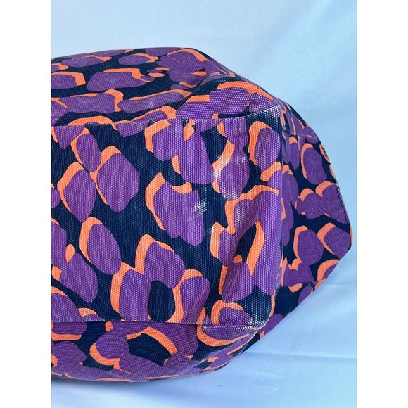 See by Chloe Black Purple Floral Mod Tote Cotton Canvas Carryall EUC - Picture 10 of 12